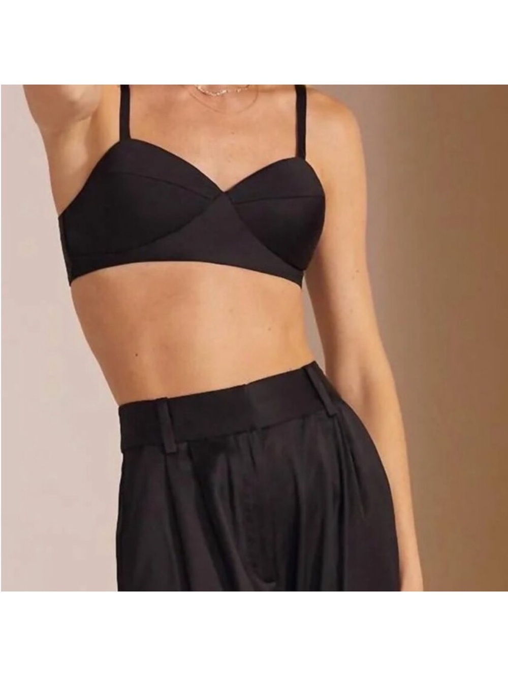Favorite Daughter Satin Bra Top Black Size Small